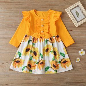 Sunflower Girls Yellow Long Sleeve Dress